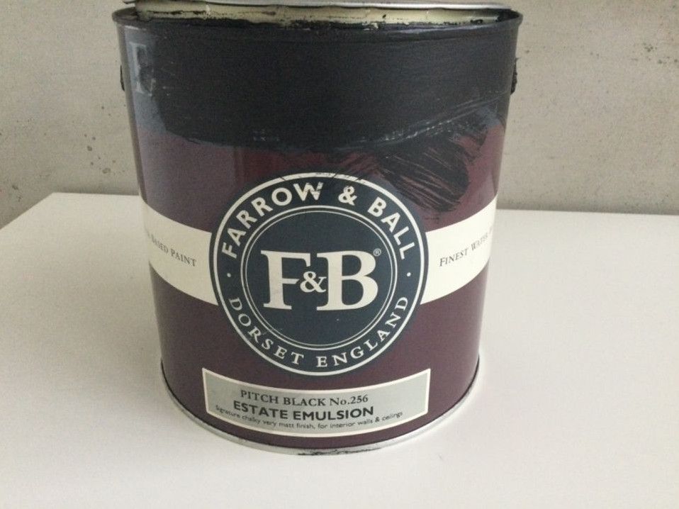 Farrow & Ball Pitch Black Estate Emulsion No. 256 noch ca. 400 ml in Neu-Isenburg
