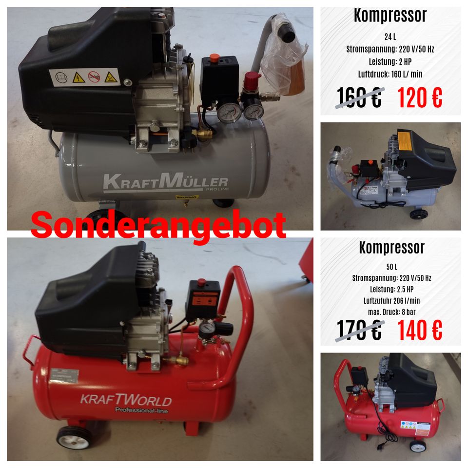 Kompressor - SONDERANGEBOT - 24 L (120€) oder 50 L (140€) in Steinheim an der Murr