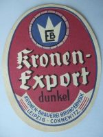 1 DDR-Bier-Etiketten - Kronen Brauerei Ermisch, Export dunkel, S Bayern - Regensburg Vorschau
