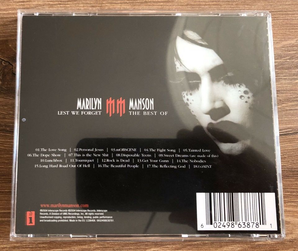 CD Marilyn Manson  Lest we forget  Best of in Berlin