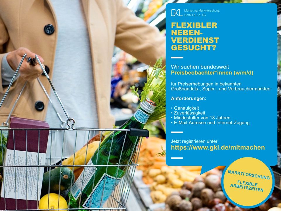 Nebenverdienst als Preisbeobachter*in (w/m/d) in Recklinghausen in Recklinghausen