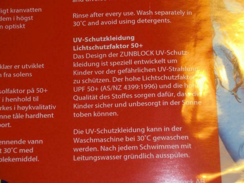 Zunblock 50+ Sonnen-,UV-Schutzanzug Gr. 86/92, neu in Ingolstadt