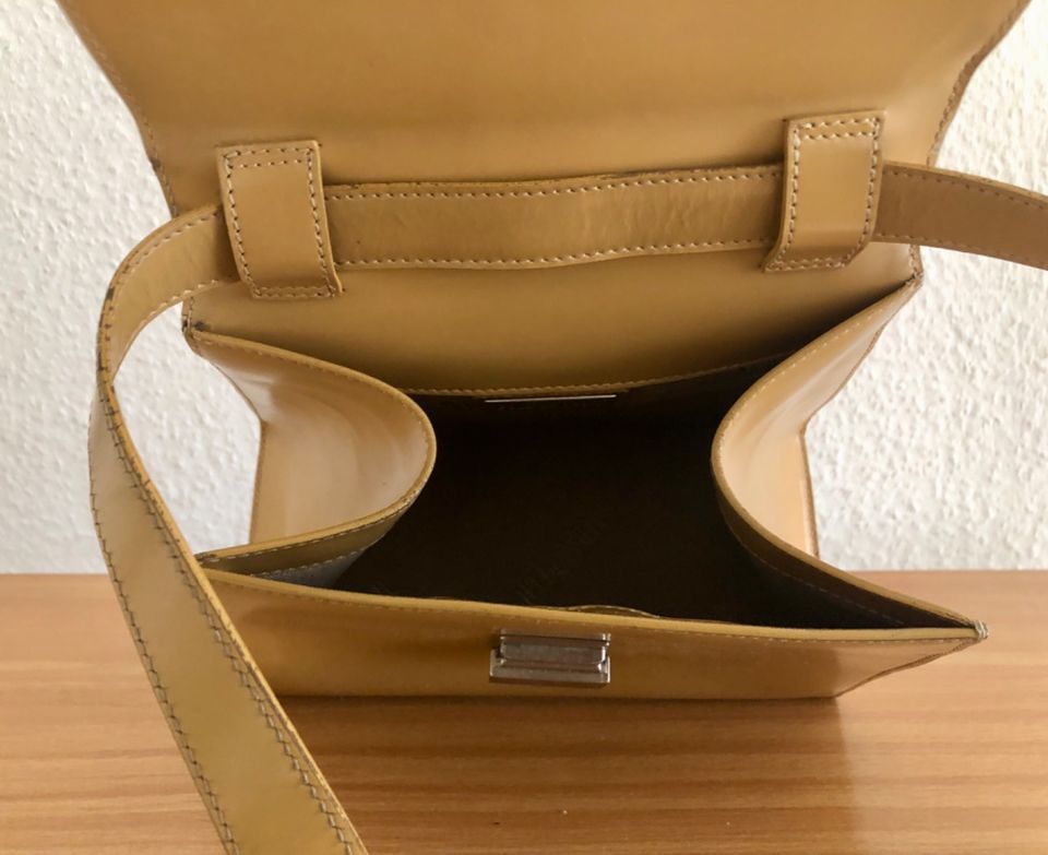 Goldpfeil Schultertasche Leder beige Vintage 90-er in Heidelberg