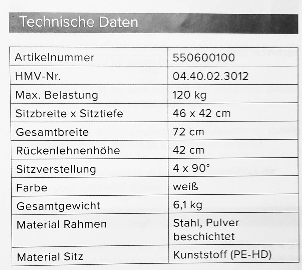 Badewannendrehsitz Drive BEN NEU unbenutzt in Weinstadt