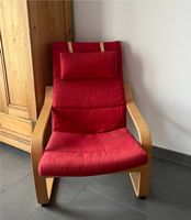 Roter POÄNG Sessel/ Stuhl von Ikea aus Eichenholz Hessen - Wetzlar Vorschau