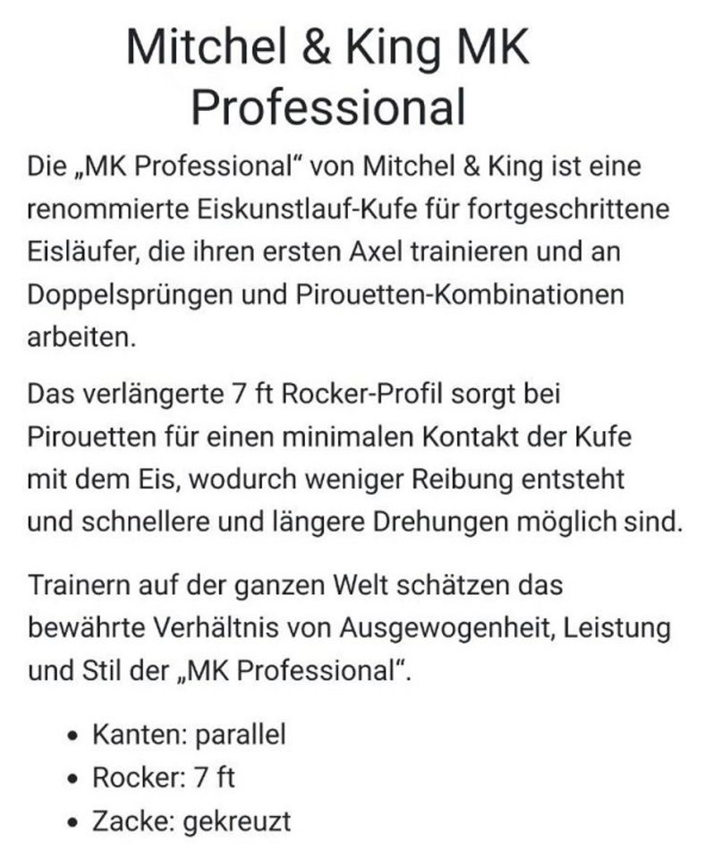 EDEA Chorus Gr. 215 (Gr. 32) mit MK Professional Kufen in Bobingen