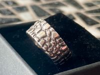 Vintage Ring Silber 925 mit plastischer Kroko Struktur Gr.58 Nordrhein-Westfalen - Oberhausen Vorschau