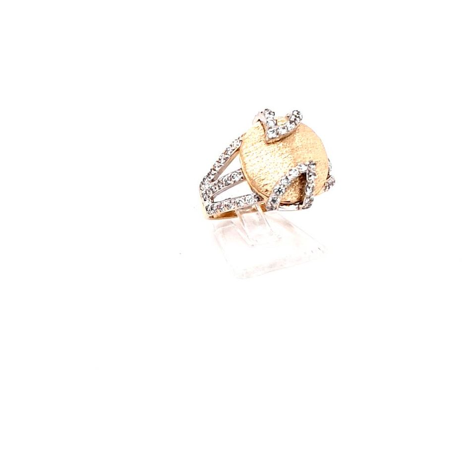 Damen Ring Gelb Weiß Gold 585 Zirkonia Schmuck Geschenk 165045 in Lübeck