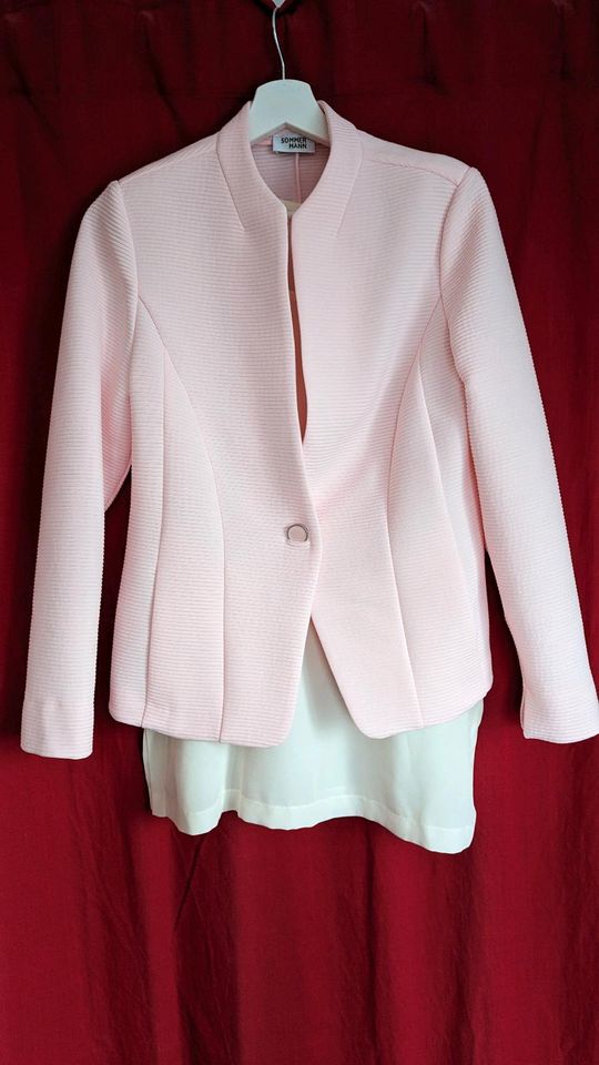 Kostüm Pliseerock Hemd Blazer rosa 38 Damen Sommermann in Rostock