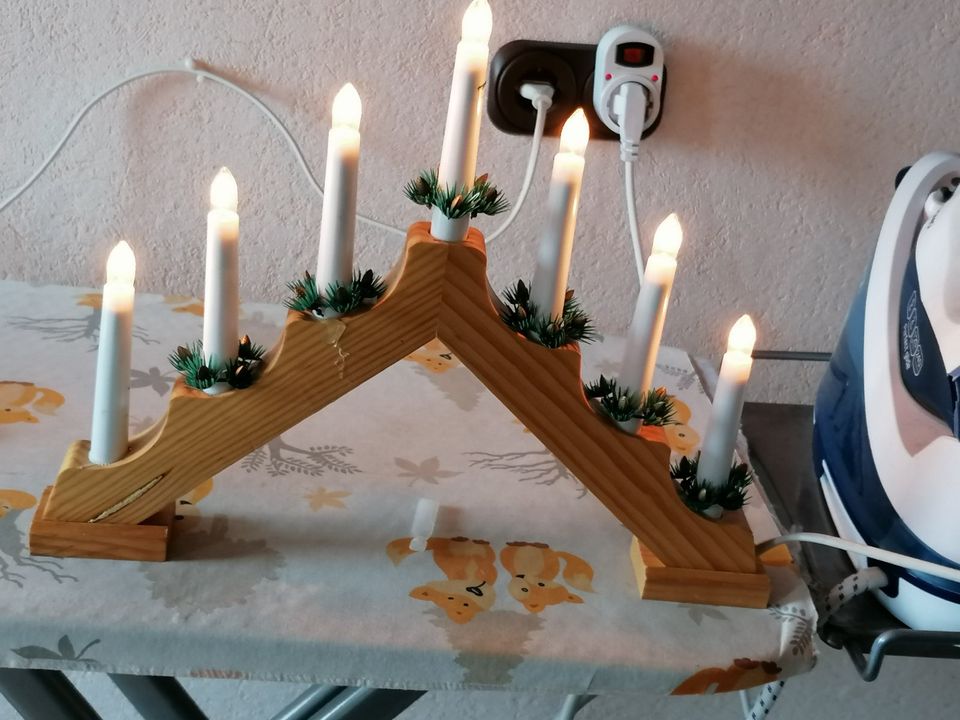 Adventsbogen in Holz mit 7 Lämpchen in Düren