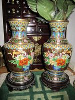 China 2 große VASEN Cloisonne' "Blumenkorb" Rosen Braun / Bunt 2 Berlin - Westend Vorschau