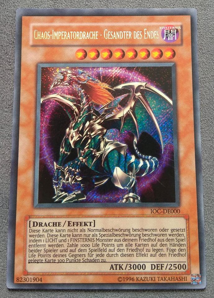 Yugioh Chaos Imperatordrache Gesandter des Endes IOC Secret Rare in Untersiemau