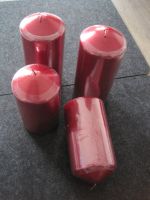 4 Stumpen Kerzen -metallic- rot Sachsen-Anhalt - Staßfurt Vorschau