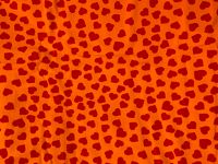 Jersey orange mit roten Herzen Baumwolle Sachsen - Chemnitz Vorschau