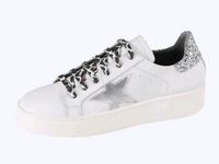 Heine Damen Sneaker Gr 35 NP 129,90 € Leder NEU weiss silber Bayern - Augsburg Vorschau