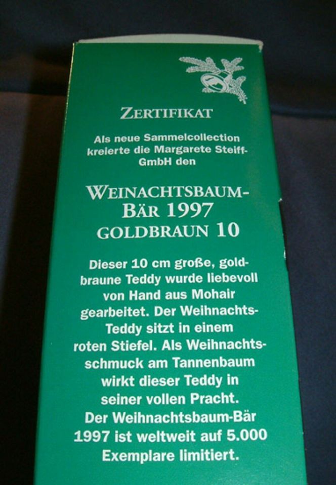 Steiff Weihnachtsbaum Teddybär 1997 # limitierte Sonderauflage in Kamen