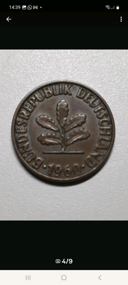 2 Pfennig 1960 Münzen Satz sehr selten unmagnetisch in Freigericht