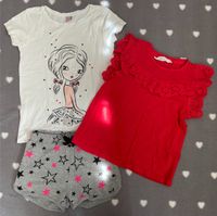 Sommer Set 110 116 Mädchen Shorts Tshirts rot grau weiß Volant Bayern - Kempten Vorschau