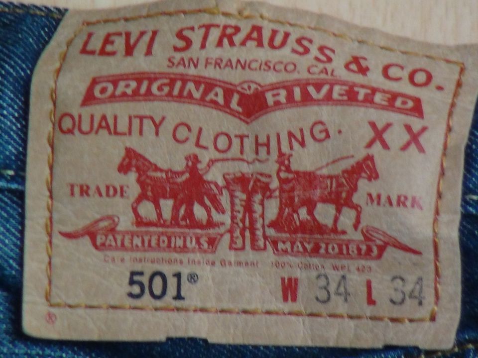 Levis Levi's 501 Jeans Herren Hose Gr. W34 L34 blau in Schwerin