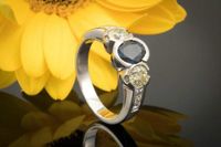 Saphir Ring mit gelben Brillanten und Carré Diamanten 950 Platin Nordrhein-Westfalen - Wegberg Vorschau