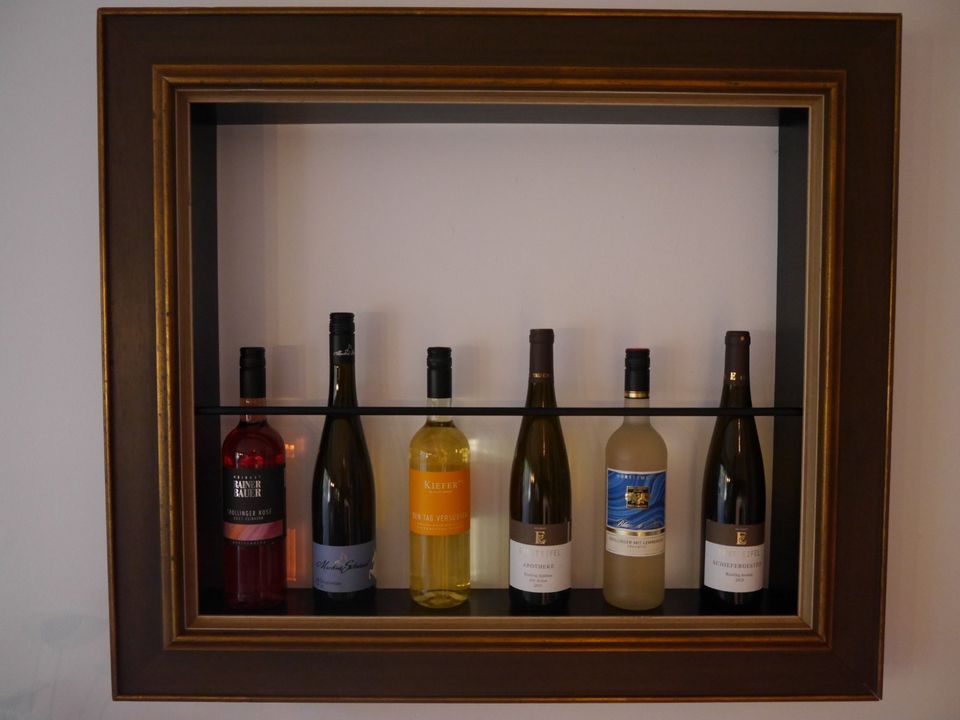 Weinregal groß Vintage, Bilderrahmen, Geschenk, Bar, Deko, Unikat in Mülheim (Ruhr)