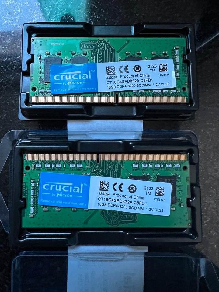2x Crucial CT16G4SFD832A Arbeitsspeicher 16GB DDR4-RAM 3200MHz in Waltrop