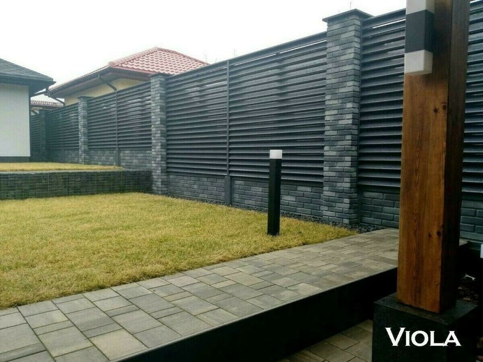 Viola Lamellenzaun: Maße 35,40m x 1m. Eleganter Sichtschutz für Ihren Garten. Hochwertige Zäune von Viola. Gartenzaun, Metallzaun, Komplettset, robust, stabil. in Siegen