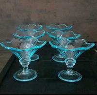 6 Eisschalen  Dessertbecher Eisbecher aus Glas in Eisblau Bayern - Augsburg Vorschau