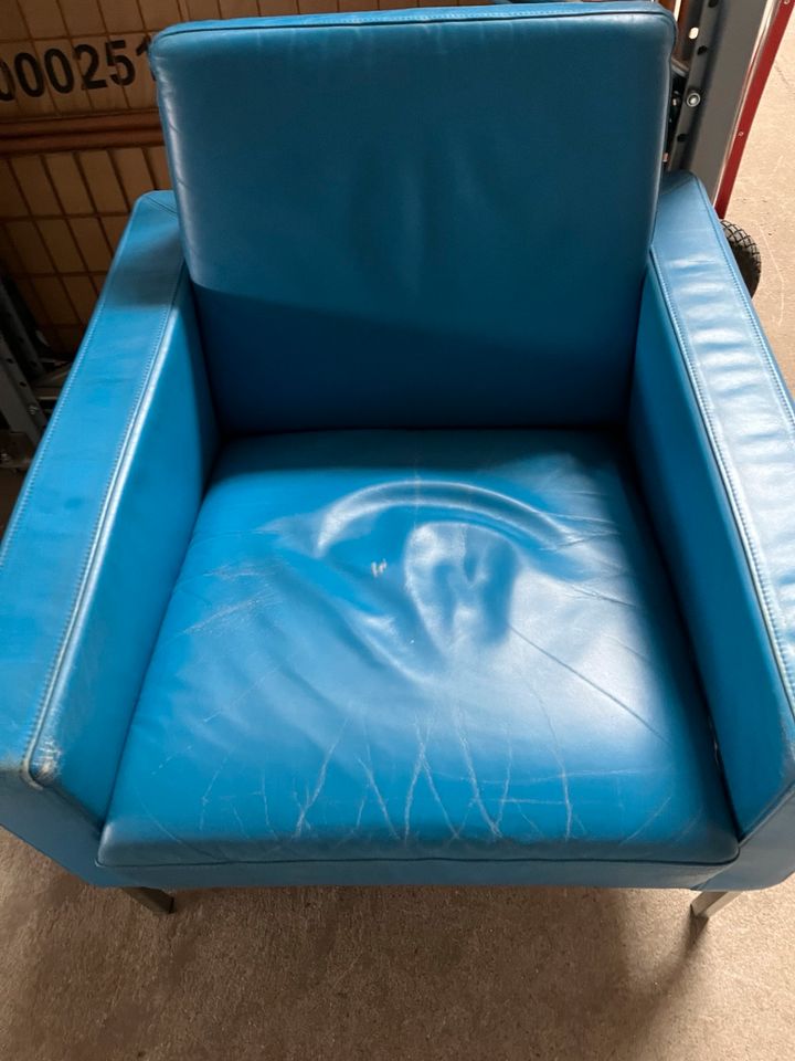 Walter Knoll Leder Sessel blau 2 Stück in Berlin