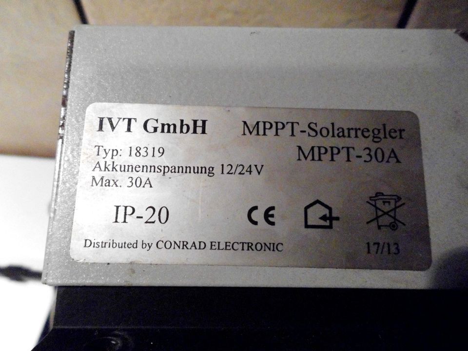 MPPT Solar Controller IVT 12/24V 30A mit Fernbedienung Laderegler in Berlin