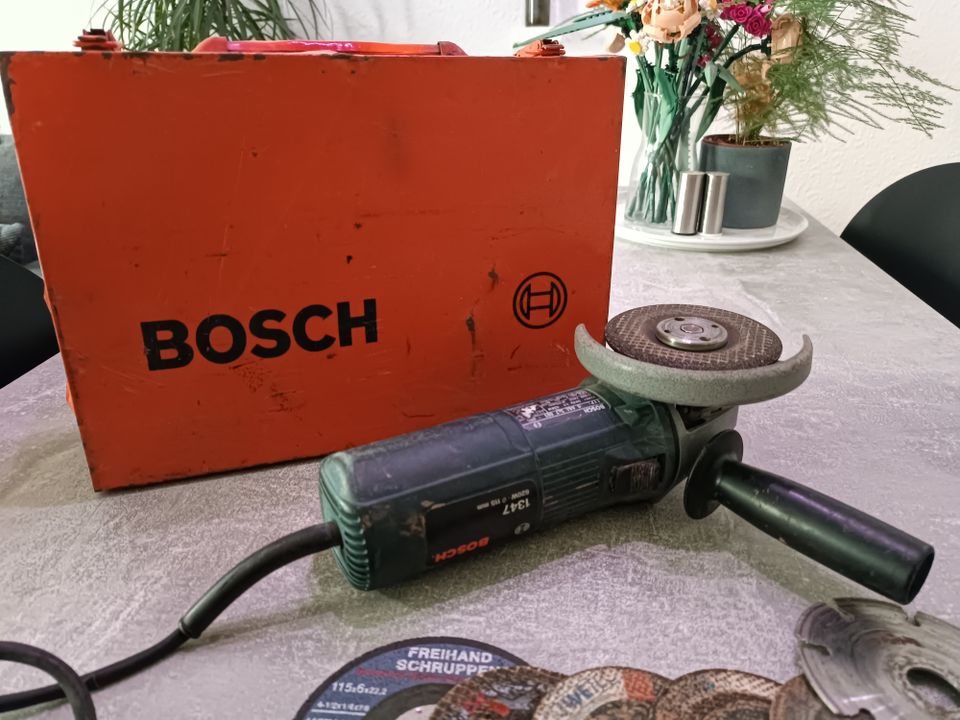 BOSCH Flex mit Vintage Koffer und Blättern in Neu Weitendorf