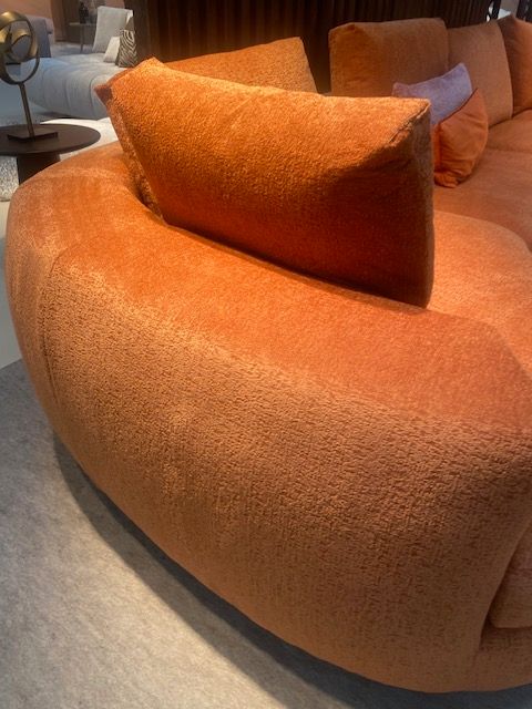 Eckcouch, Ecksofa Loungeecke, abgerundet, B 426 cm, Stoff terrakotta, orange, NEU in Ronneburg