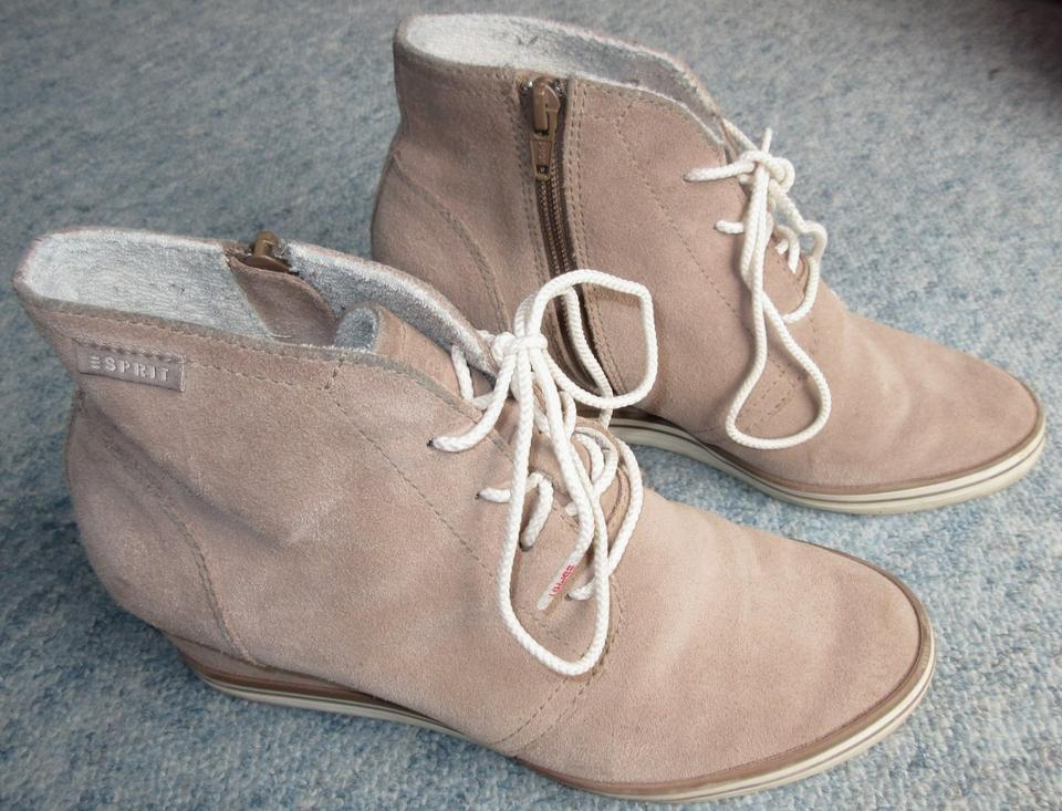 ESPRIT Keil-Stiefeletten Wildleder grau-br, Gr 40 Plateau-Bootie in Bremen