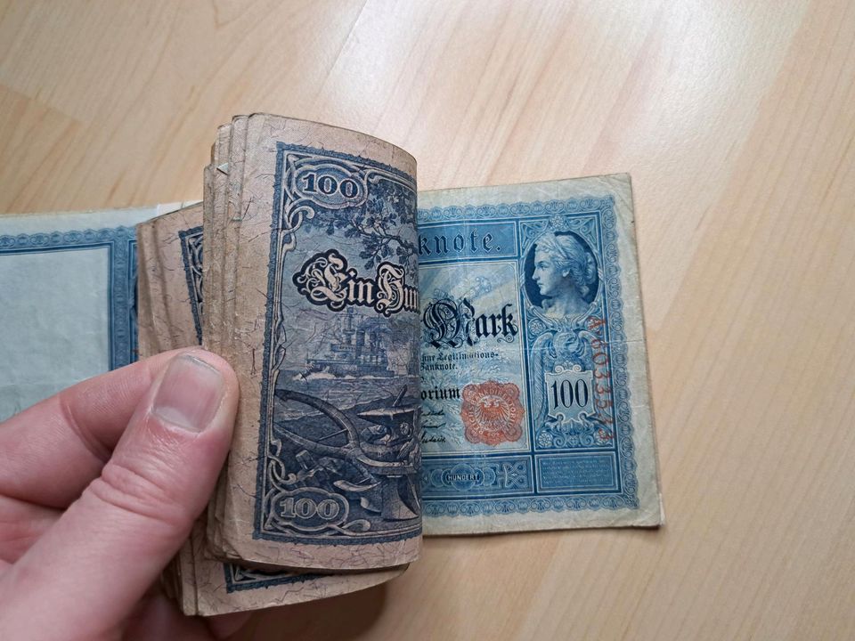 Bündel 100 Mark Banknote Geldschein deutsches reich in Nittenau