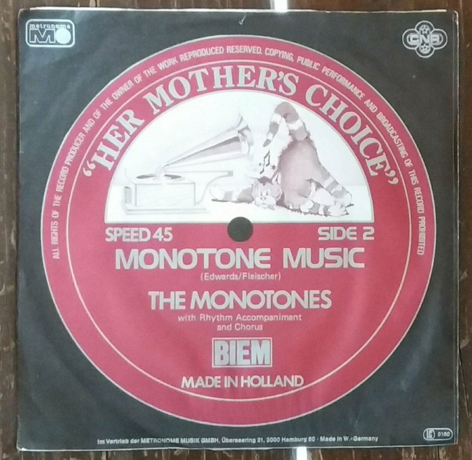 The Monotones-Monotone Music  Single Schallplatte (Vinyl) in Kirchberg i. Wald