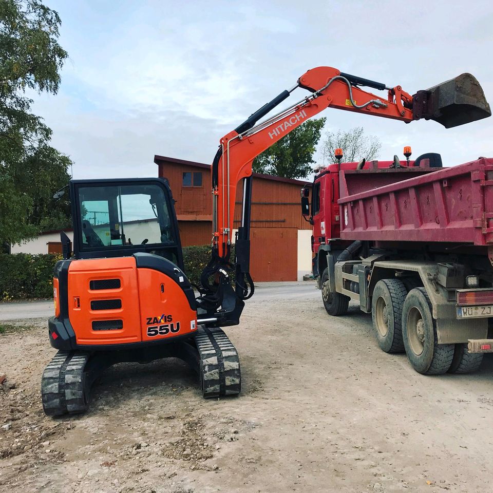 Minibagger 5,5 to MIETEN Hitachi Leihen Vermietung Bagger in Sonderhofen