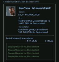 4 Tickets für Osan Yaran Berlin - Zehlendorf Vorschau