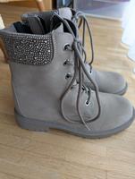 Janessa Damen Schnürstiefel 39 grau Glitzerdetail Dresden - Gompitz Vorschau
