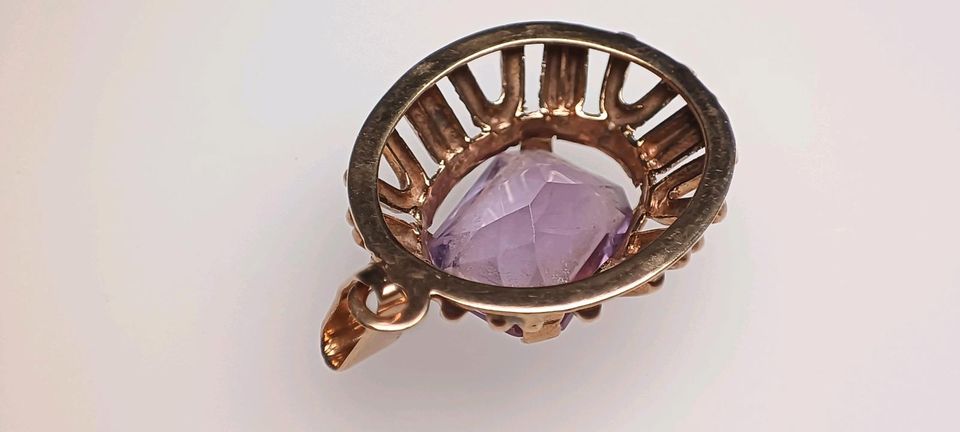 Antiker großer Amethyst Ketten Anhänger 333 Gold in Reinstorf