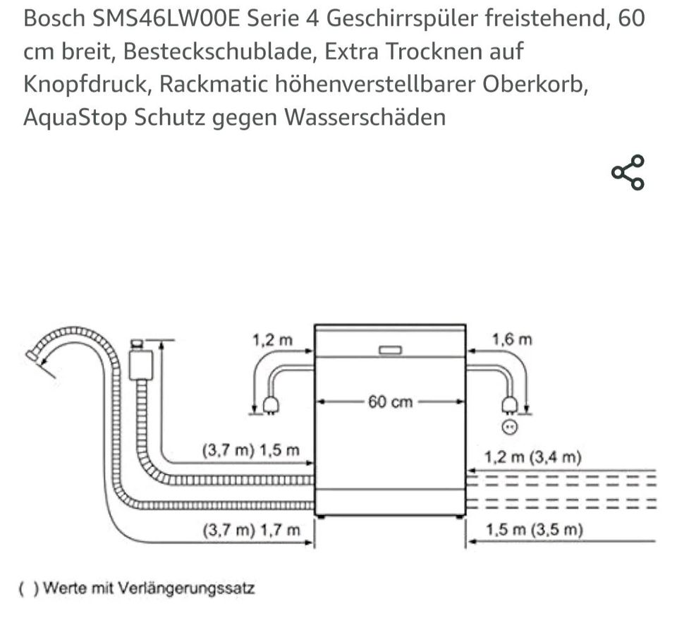 BOSCH Spülmaschine freistehend und kaum benutzt in Gaggenau