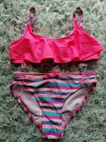 Bikini C&A ❤️ Top + Hose, pink, Streifen bunt ❤️ Gr. 128 Bayern - Bernhardswald Vorschau