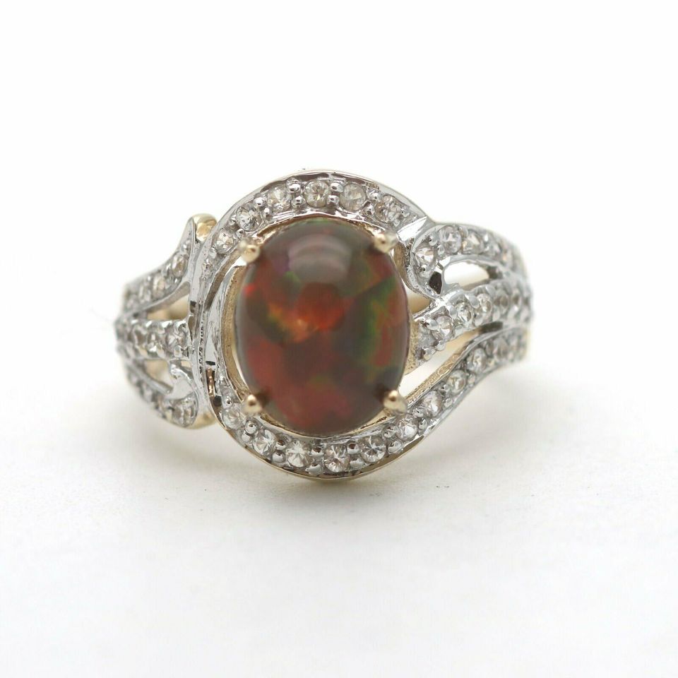 Ring 375 Gold Feuer Opal 9 Kt Bicolor juweliero.de in Gelsenkirchen