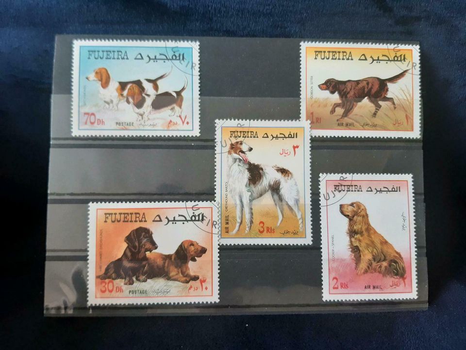 Briefmarken, Fujeira, Hunde in Dortmund