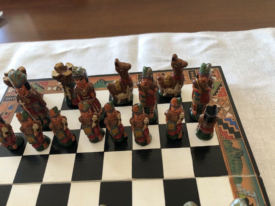 Schach Schachspiel Figuren Keramik Kunst Handarbeit bunt selten in Hamburg