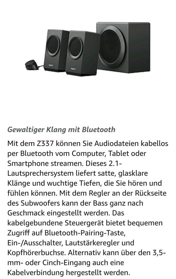 Logitech Z337 Bluetooth Soundsystem in Karlsruhe