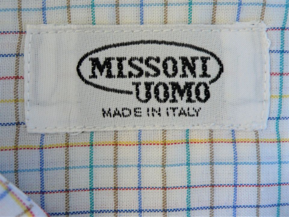 Missoni 40 feines buntes Karo MADE IN ITALY in Lehre