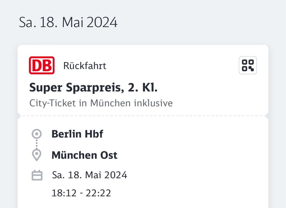 DB Ticket Berlin - München (inkl. City Ticket München ) in München