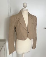 Cropped-Blazer aus Leinenmischung Gr. S beige nude Zara Hessen - Sulzbach Vorschau