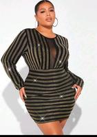 shein SXY Glitzer Kleid schwarz Mesh transparent  3XL Festival Brandenburg - Neuenhagen Vorschau