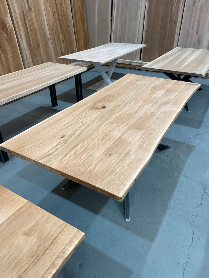 Vintique Werksverkauf Massivholz Eichentische & Platten | Berlin Köpenick | Esstische Sitzmöbel Eiche Holztisch Arbeitsplatten Tische Maßanfertigung Tabletops Stühle Vintage Retro Chic in Berlin